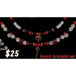 Gold Lock and key bracelet sets